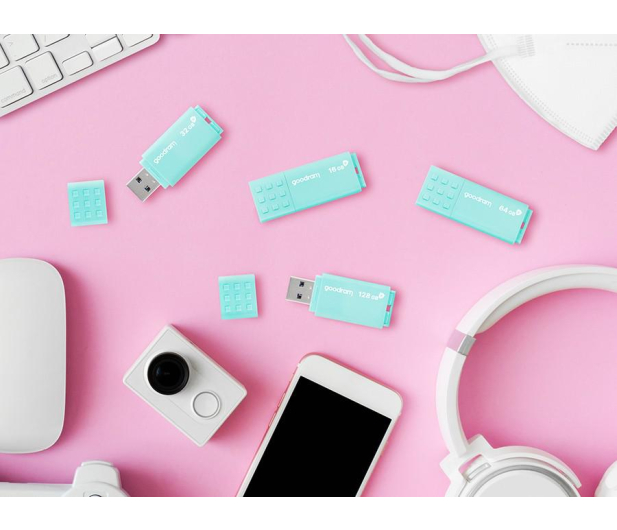 GOODRAM 128GB UME3 CARE USB 3.0 turkusowy - 694623 - zdjęcie 13